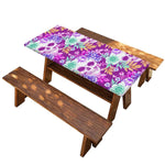 Neon Skull Floral Pattern Print Picnic Table Cover
