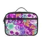 Neon Skull Floral Pattern Print Portable Lunch Bag