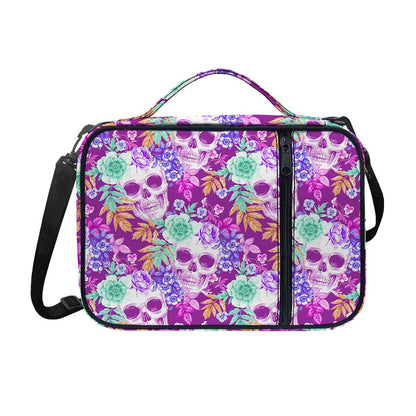 Neon Skull Floral Pattern Print Shoulder Strap Bible Bag