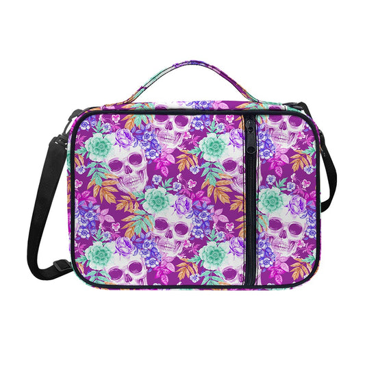 Neon Skull Floral Pattern Print Shoulder Strap Bible Bag