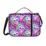 Neon Skull Floral Pattern Print Shoulder Strap Bible Bag