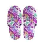 Neon Skull Floral Pattern Print Slippers