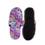Neon Skull Floral Pattern Print Slippers