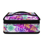 Neon Skull Floral Pattern Print Small Lunch Bag