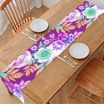 Neon Skull Floral Pattern Print Table Runner