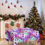 Neon Skull Floral Pattern Print Tablecloth