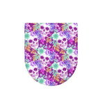 Neon Skull Floral Pattern Print Toilet Lid Cover