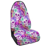 Neon Skull Floral Pattern Print Waterproof Car Seat Cover