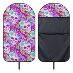 Neon Skull Floral Pattern Print Waterproof Car Seat Cover