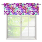 Neon Skull Floral Pattern Print Window Valance