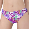 Neon Skull Floral Pattern Print Women's Panties