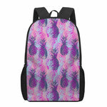 Neon Trippy Pineapple Pattern Print 17 Inch Backpack
