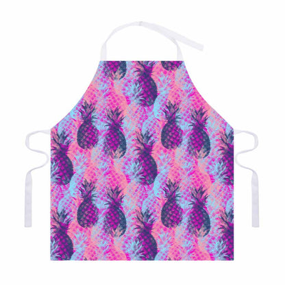 Neon Trippy Pineapple Pattern Print Adjustable Apron