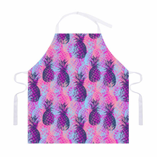 Neon Trippy Pineapple Pattern Print Adjustable Apron