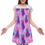Neon Trippy Pineapple Pattern Print Adjustable Apron