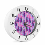 Neon Trippy Pineapple Pattern Print Alarm Clock