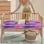 Neon Trippy Pineapple Pattern Print Baby Crib Sheet