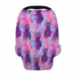 Neon Trippy Pineapple Pattern Print Baby Seat Cover