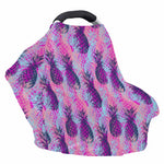 Neon Trippy Pineapple Pattern Print Baby Seat Cover