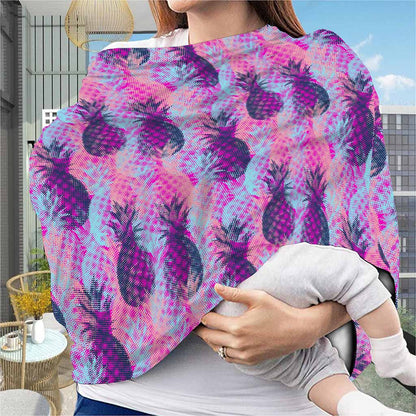 Neon Trippy Pineapple Pattern Print Baby Seat Cover