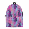 Neon Trippy Pineapple Pattern Print School Backpack