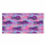 Neon Trippy Pineapple Pattern Print Beach Towel