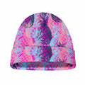 Neon Trippy Pineapple Pattern Print Beanie