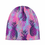 Neon Trippy Pineapple Pattern Print Beanie