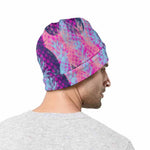 Neon Trippy Pineapple Pattern Print Beanie