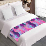Neon Trippy Pineapple Pattern Print Bed Runner