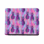 Neon Trippy Pineapple Pattern Print Bifold Wallet
