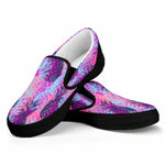 Neon Trippy Pineapple Pattern Print Black Slip On Sneakers