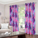 Neon Trippy Pineapple Pattern Print Blackout Grommet Curtains