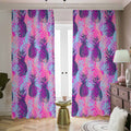 Neon Trippy Pineapple Pattern Print Dimout Pencil Pleat Curtains