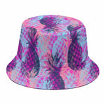 Neon Trippy Pineapple Pattern Print Bucket Hat