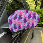 Neon Trippy Pineapple Pattern Print Car Side Mirror Covers