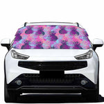 Neon Trippy Pineapple Pattern Print Car Windshield Snow Cover
