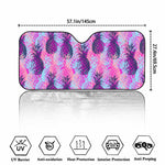 Neon Trippy Pineapple Pattern Print Car Windshield Sun Shade