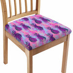 Neon Trippy Pineapple Pattern Print Chair Cushion Cover