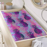 Neon Trippy Pineapple Pattern Print Changing Pad Cover