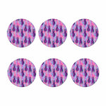 Neon Trippy Pineapple Pattern Print Coaster Set