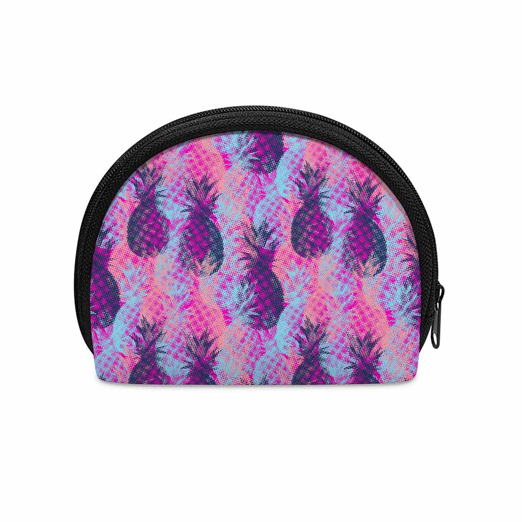 Neon Trippy Pineapple Pattern Print Coin Purse