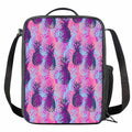 Neon Trippy Pineapple Pattern Print Crossbody Lunch Bag