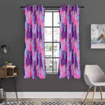 Neon Trippy Pineapple Pattern Print Curtain