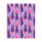 Neon Trippy Pineapple Pattern Print Curtain