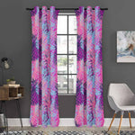 Neon Trippy Pineapple Pattern Print Curtain