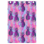Neon Trippy Pineapple Pattern Print Curtain