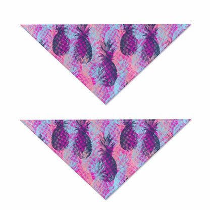 Neon Trippy Pineapple Pattern Print Dog Bandana