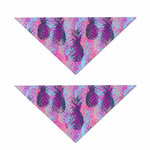 Neon Trippy Pineapple Pattern Print Dog Bandana