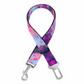 Neon Trippy Pineapple Pattern Print Dog Seat Belt